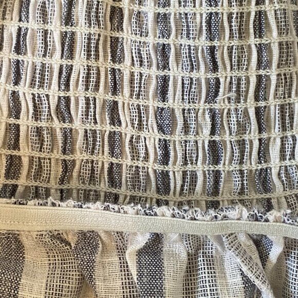 NWOT Blue Striped Thin Strap Cotton Romper with Bow, Cutout and Buttons Summer - Picture 11 of 11